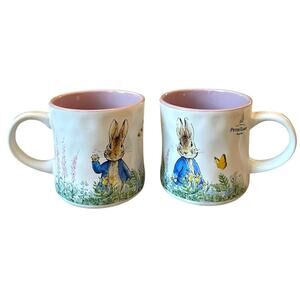 Beatrix Potter Peter Rabbit Ceramic Coffee Tea Mug Set of 2 Easter Spring New